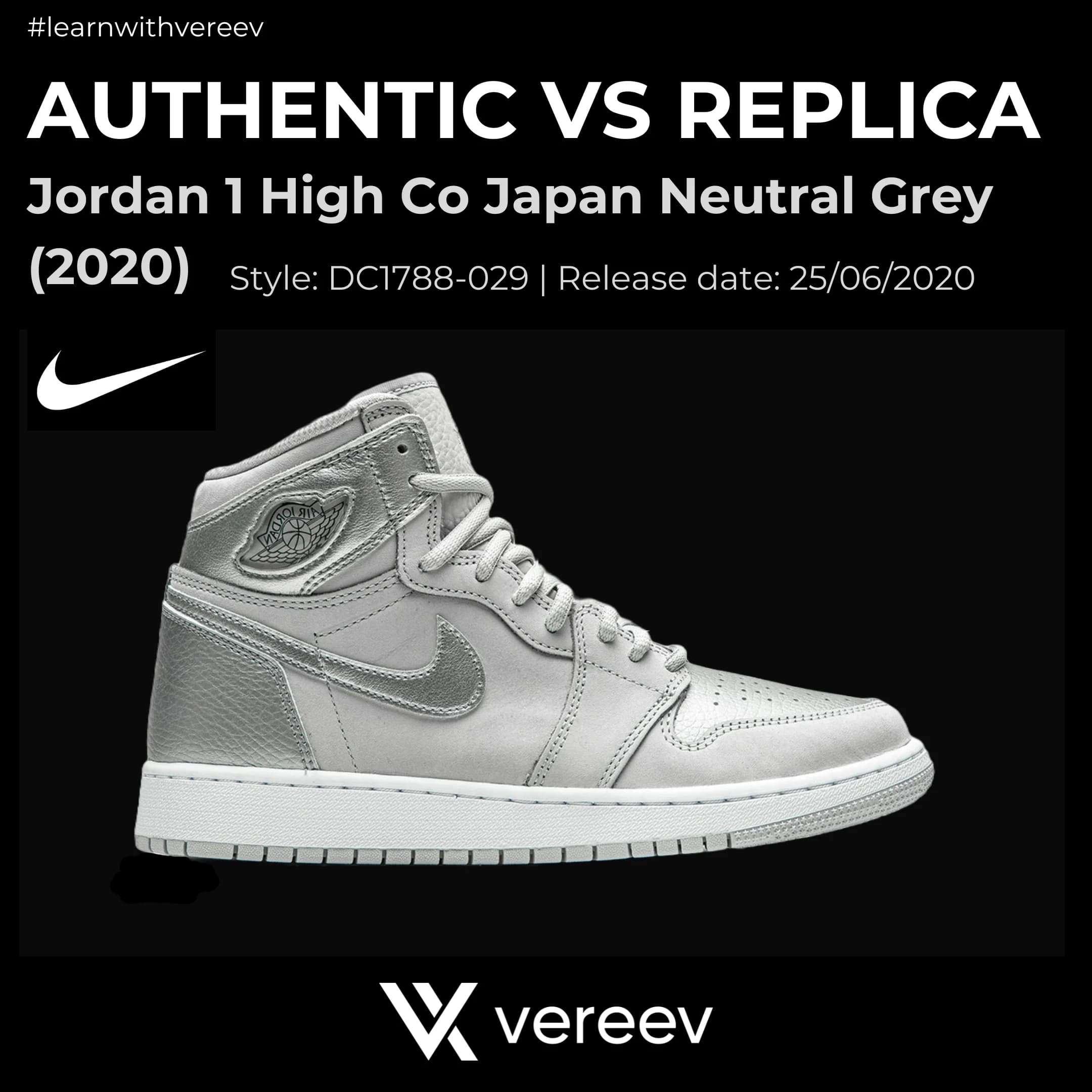 Air Jordan 1 CO.JP Neutral Grey real vs fake guide