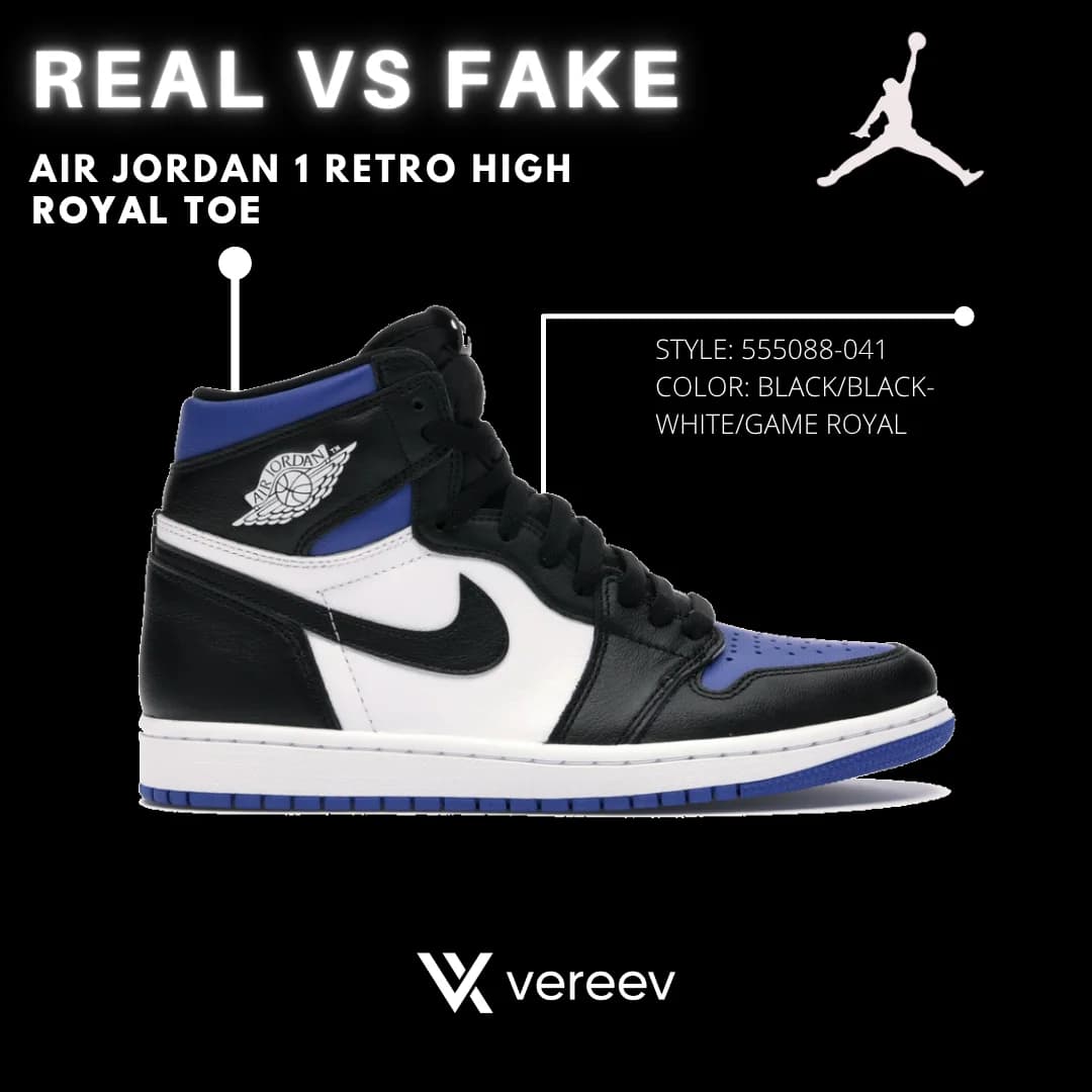 Air Jordan 1 Royal Toe real vs fake guide