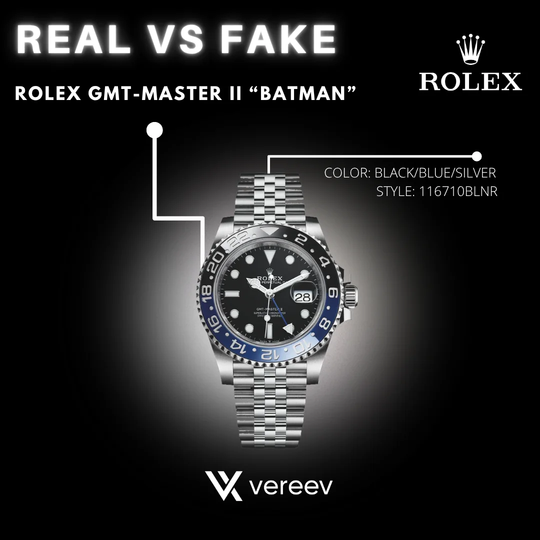 Rolex GMT-Master II Batman real vs fake guide